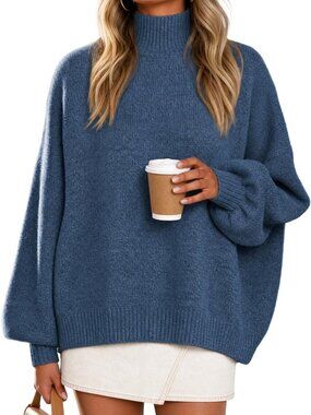 Cozy Oversized Turtleneck Sweater for Women | Fall & Winter Long Sleeve Knit Top